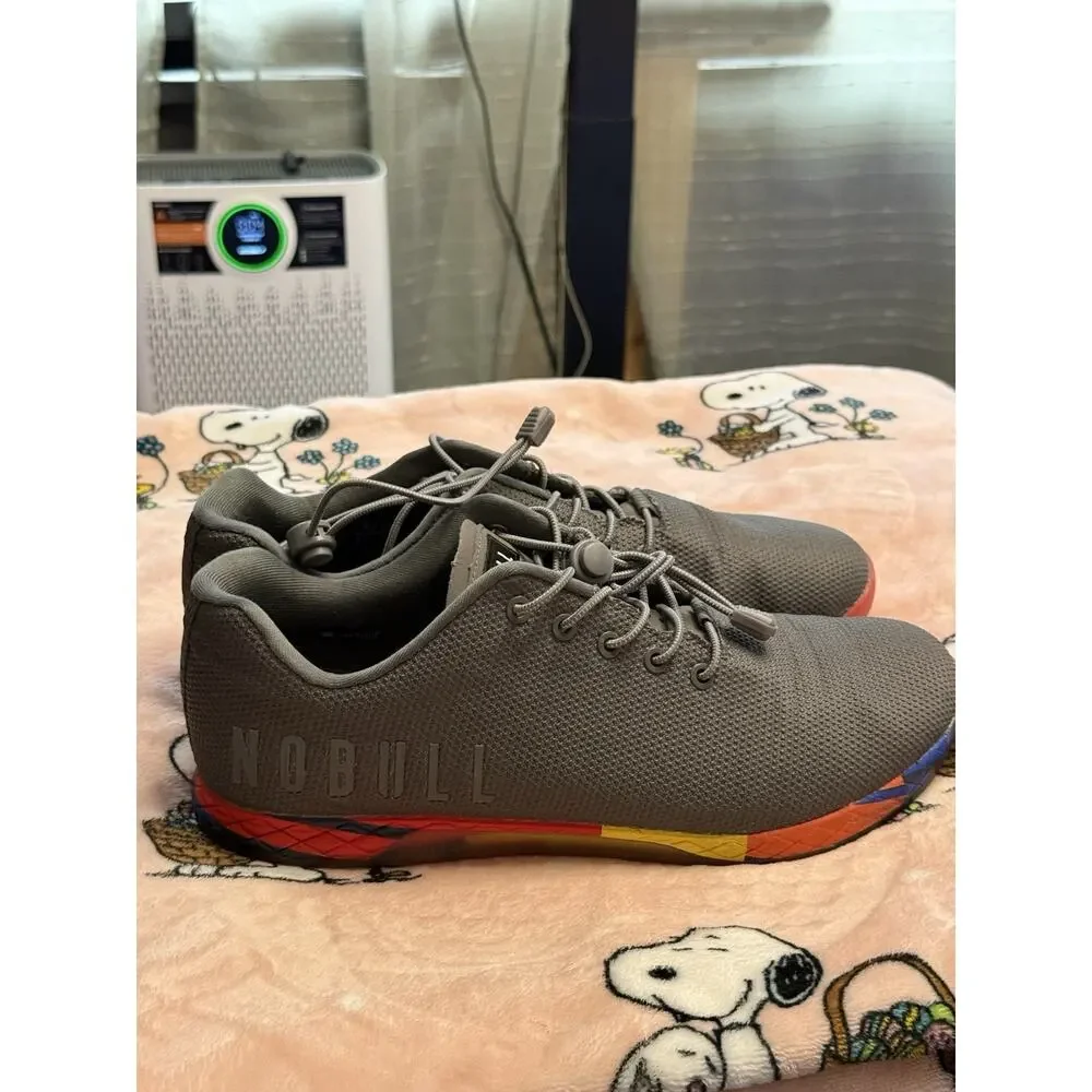 NOBULL Trainer Men's Gray Solid Low Top Lace-Up Athletic Training Sneakers